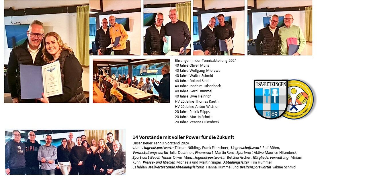 Neuer Vorstand in der Tennisabteilung des TSV Betzingen ist gewählt
